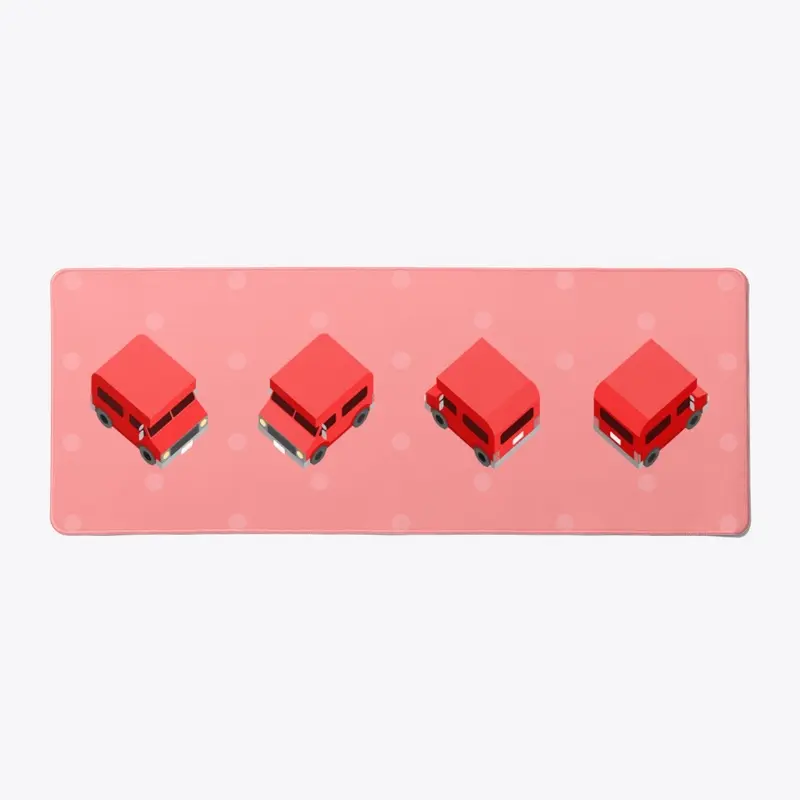 Camper Van Deskmat - Red